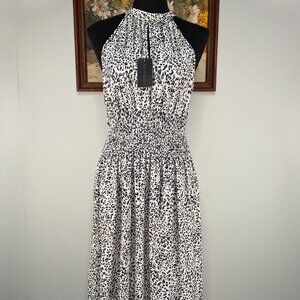 Nali Collection Maxi Fit & Flare Dress Women's Large Multicolor Animal Print NWT